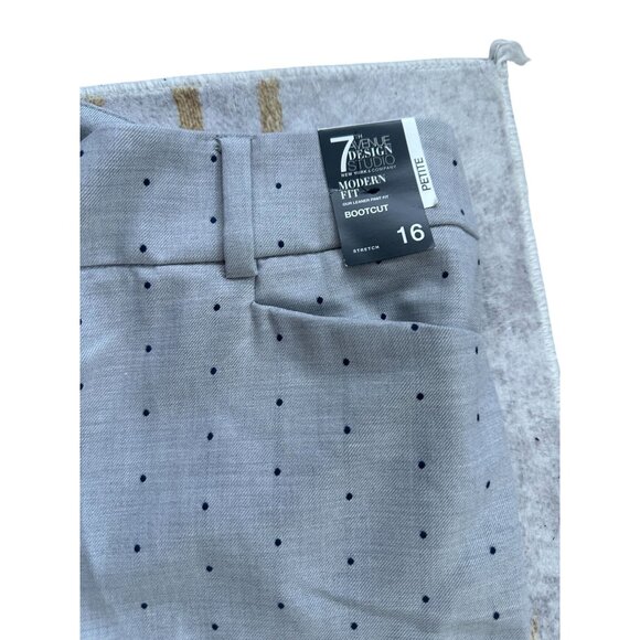 NEW YORK & COMPANY 7th Avenue Gray Polka Dot Bootcut Dress Pants Size 16P NEW NW - Picture 6 of 7